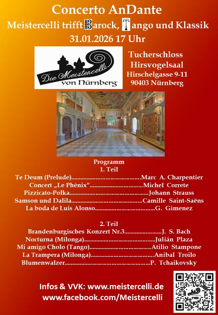 Jahresbeginn Konzert am 31.01.2026 am Tucherschloss - Hirsvogelsaal in Nürnberg Jahresbeginn Konzert am 31.01.2026 am Tucherschloss - Hirsvogelsaal in Nürnberg