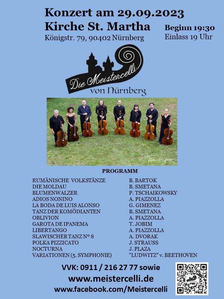 Konzert am 29.09.2023 in der St. Martha Kirche in Nürnberg Konzert am 29.09.2023 in der St. Martha Kirche in Nürnberg